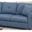Canapé modulaire réversible en polyfibre bleu capitonné