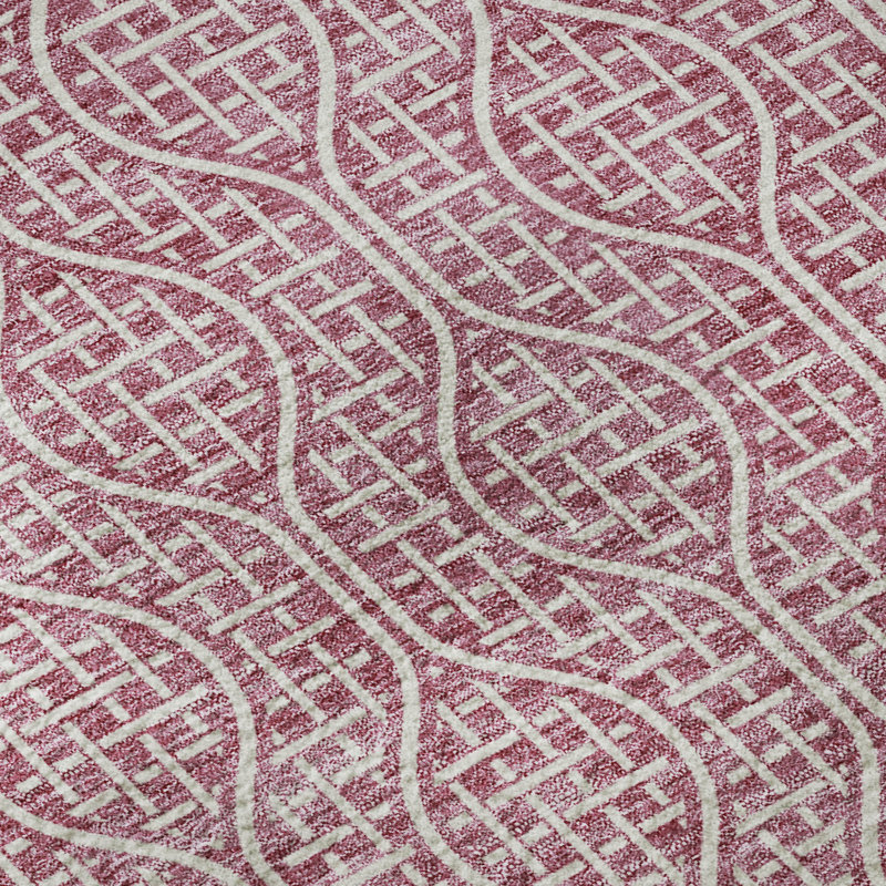 Premium Machine Washable Prisco Blush Rug, Round 8'