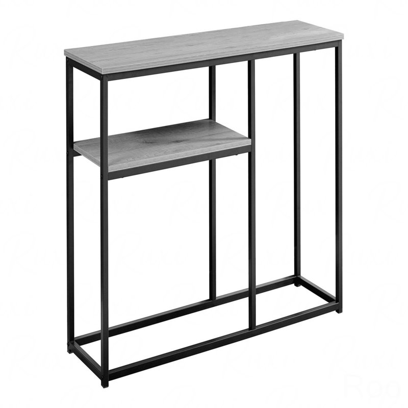 Console-canapé étroite, vestibule décorative, salon, chambre à coucher, métal noir contemporain stratifié gris