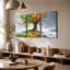 3 panneaux muraux, impression sur toile «Four Season Season Old Tree Landscape»-1228482733