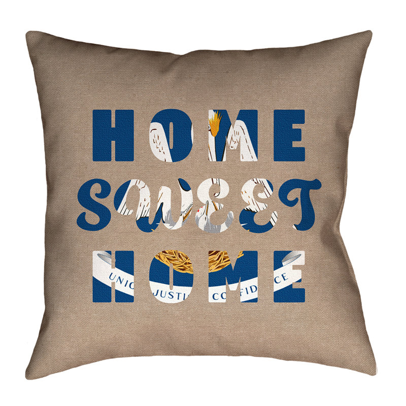 Coussin Katelyn Smith Home Sweet Home, 28 po x 28 po, Polyester/mÃ©lange de polyester - utilisation intÃ, Coussin décoratif