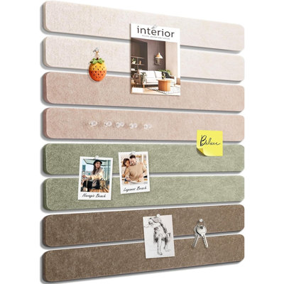 Small Felt Bulletin Board Tiles, Cork Board Alternative Wall Decor For Vision Boards, Messages, Photos & Prayer Boards, Home Office & Dorm Organization, Linen Dusk