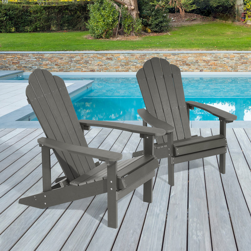 Chaise Adirondack Wesley Hips résistante aux intempéries, Gris