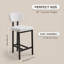 Ensemble de 2 tabourets de bar modernes en tissu crème pour comptoir 26 pouces avec pieds en métal noir-52027214