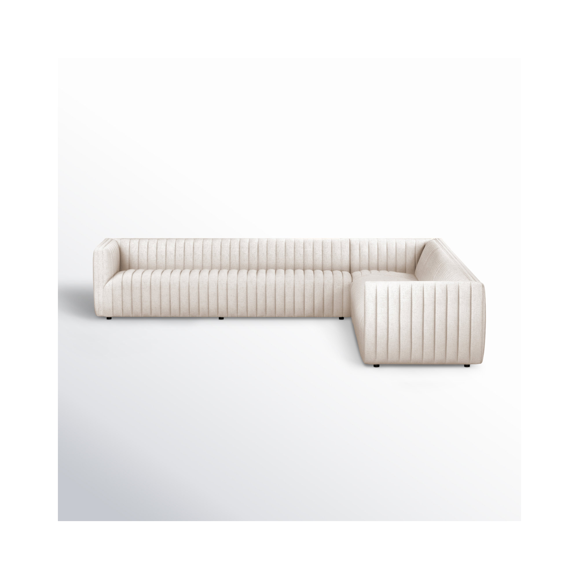 Brandt Modular Upholstered L-Sectional, Natural Rayon Velvet