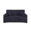 Causeuse convertible en tissu tissé gris foncé de 70 po avec console rabattable Cody II