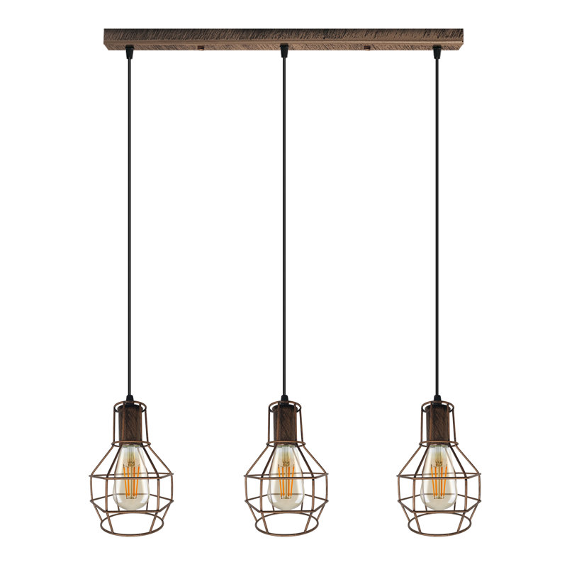 3 - Light Pendant, Brushed Copper