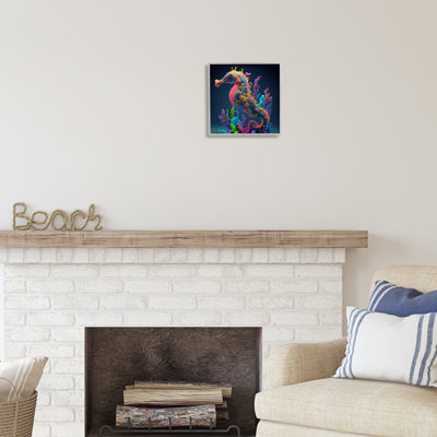 «Au-457-Giclee, abstrait, hippocampe, teintes vives» par CyberGeek Design, impression