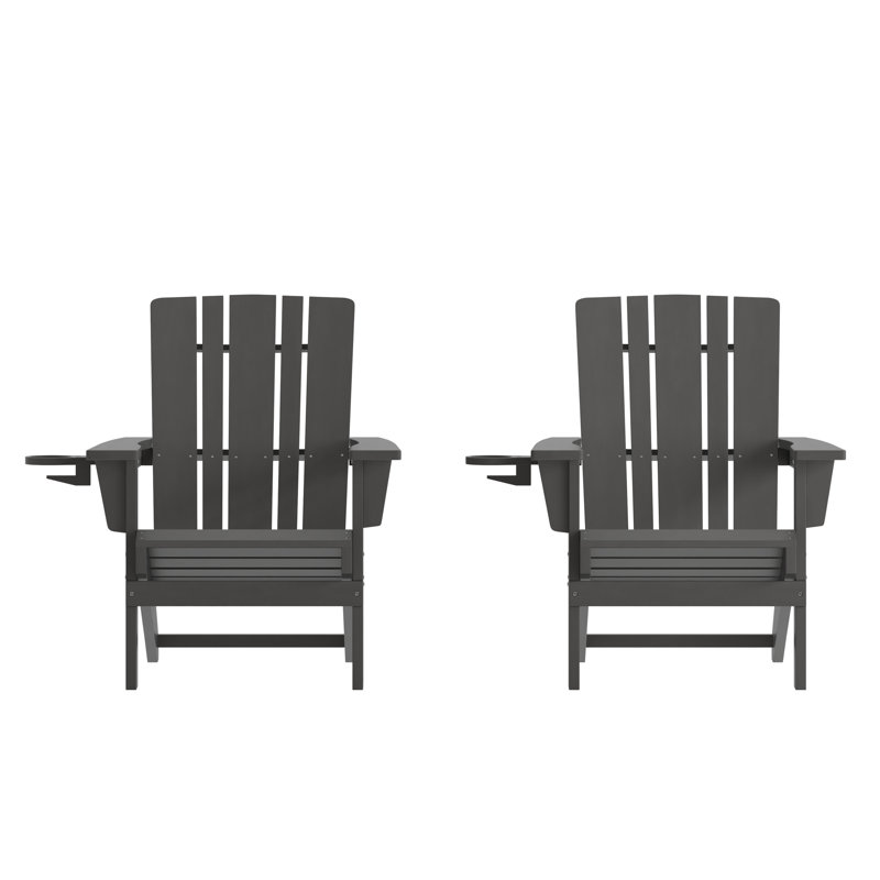Collis Outdoor Adirondack Set, Gray