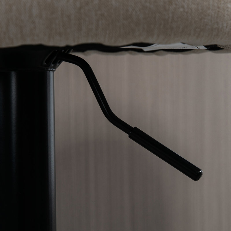 De 2 tabourets de bar pivotants réglables. Beige, siège réglable de 25,5 po à 31,75 po, siège pivotant à 360 °, tissu, base en acier robuste, chaises d'une capacité de 220 lb, hauteur du lin beige, fabrication rotative,