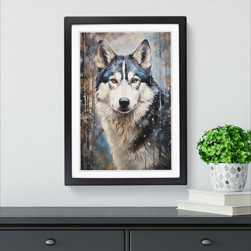 Husky Contemporary - Framed Print, Black Framed, 46cm H x 34cm W x 2cm D