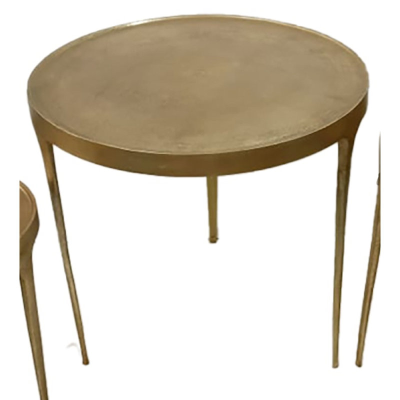 Lg. Table en fonte d'aluminium et laiton antique