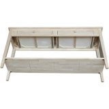 Solid Parawood Console-Server Table With Extended Length, Unfinished DIY Design, Paint Or Stain Ready, Includes Shelf And Drawers