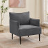 Fauteuil d'appoint, canapé simple à accoudoirs rembourrés, Tissu gris