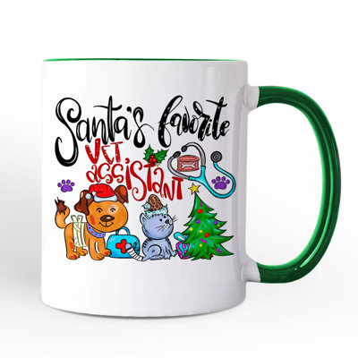 Santa's Favorite Vet Assistant Mug, Veterinary Appreciation Gift with Custom Name