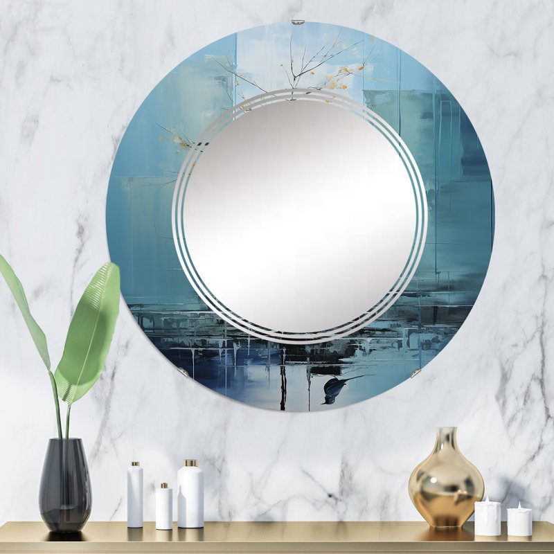 Atascosa - Miroir mural rond rond, 32 po x 32 po
