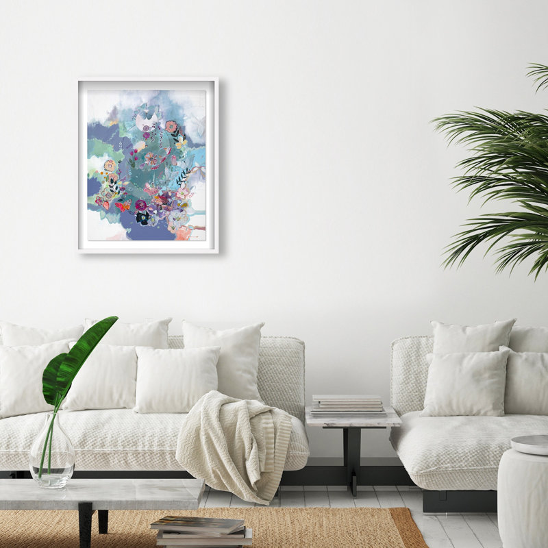 Oliver Gal Michaela Nessim - Moon Dance Abstract - Luxury Shadowbox Framed Wall Art, 31.5" H x 25.5" W, White