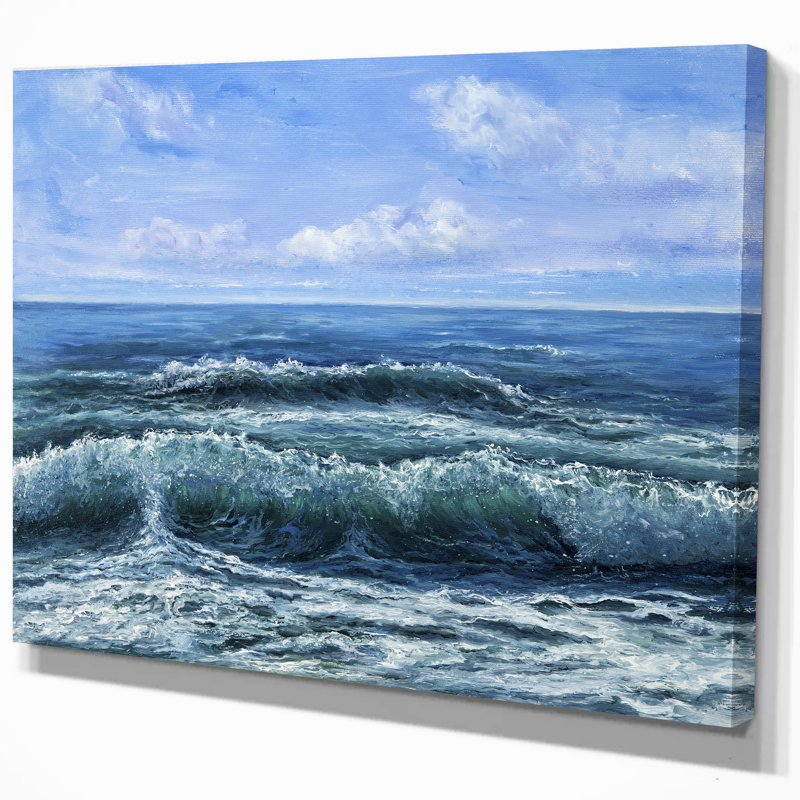 Vagues apaisantes-impression d’art graphique sur toile tendue, H 20 po x l 20 po x P 1 po