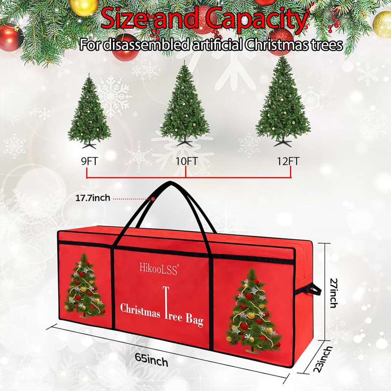 Heavy-Duty Christmas Tree Storage Bag for Artificial Trees up to 12 Ft Tall, Protective Holiday Tree Storage Container