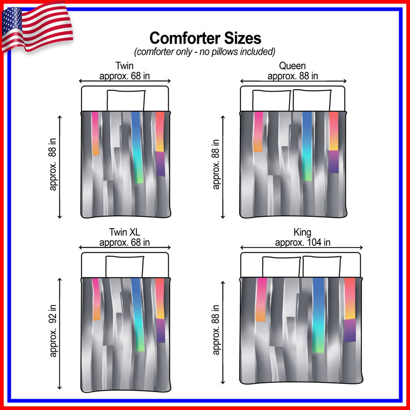 Vertical Gradient Bars Comforter, Queen