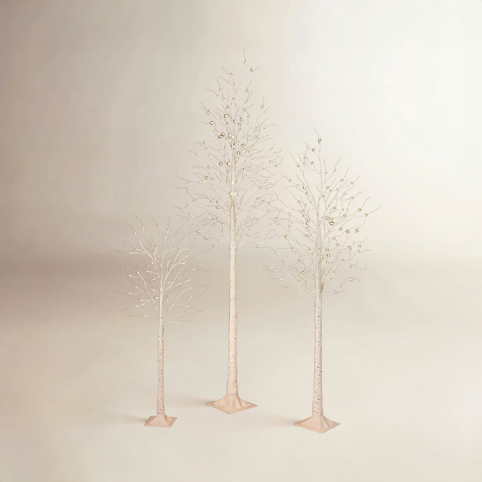 Adcock LED Birch Tree Light Set, 4ft+6ft+8ft