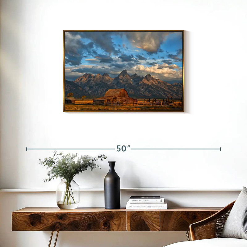 Rustic Wyoming, Cadre flottant doré, 46 po x 31 po