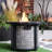 Outdoor Propane Fire Pit,Square Stonecrest Gas Fire Pit for Outside Patio,Concrete Propane Fire Table 50,000 BTU Gas Fire Pit w Lava Rocks,Waterproof Cover