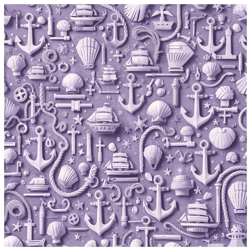 Nautical Elements Anchors Shells Comforter, King