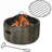 Woodgrain Design Outdoor Fire Pit,Metal Wood Burning Fireplace With Spark Cover