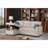 Sectional Sofas | 82" Wide Modern | Solid &amp; Engineered Wood Frame | Storage Chaise, Cupholders | For Living Room | Linen | Beige-124536101