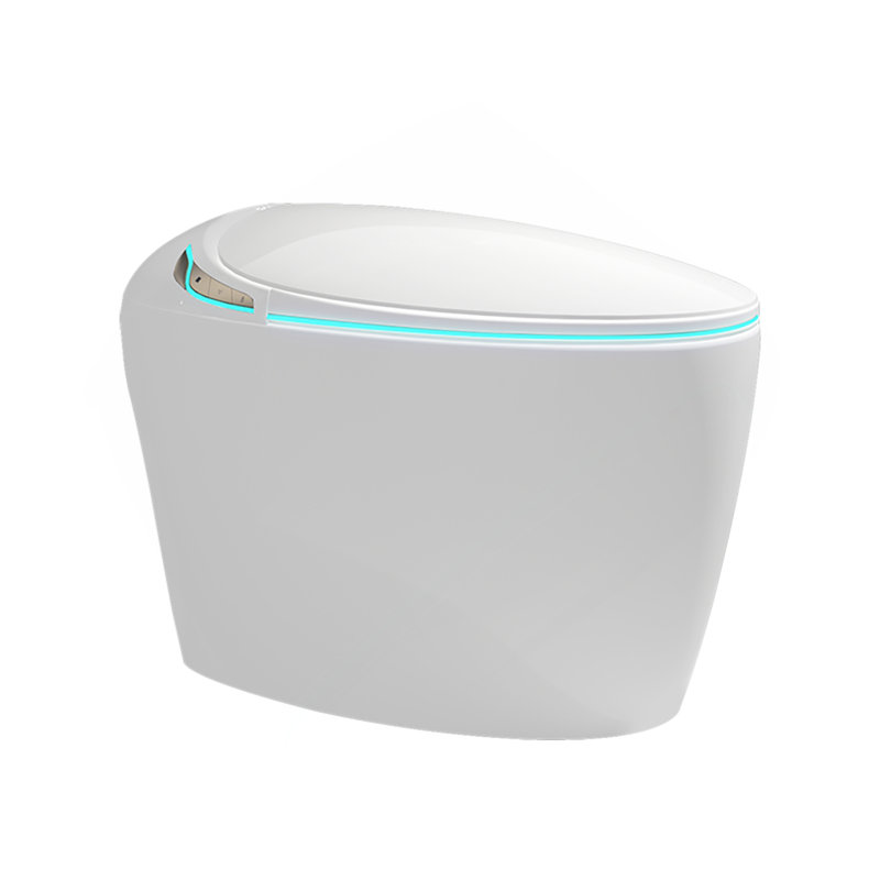 Unique Smart Toilet With Bidet Built In, Intelligent One Piece Toilet For Modern Bathroom, Auto Open/Close Seat, Foot Sensor, LED Display,Night Light, Warm Water & Dryer