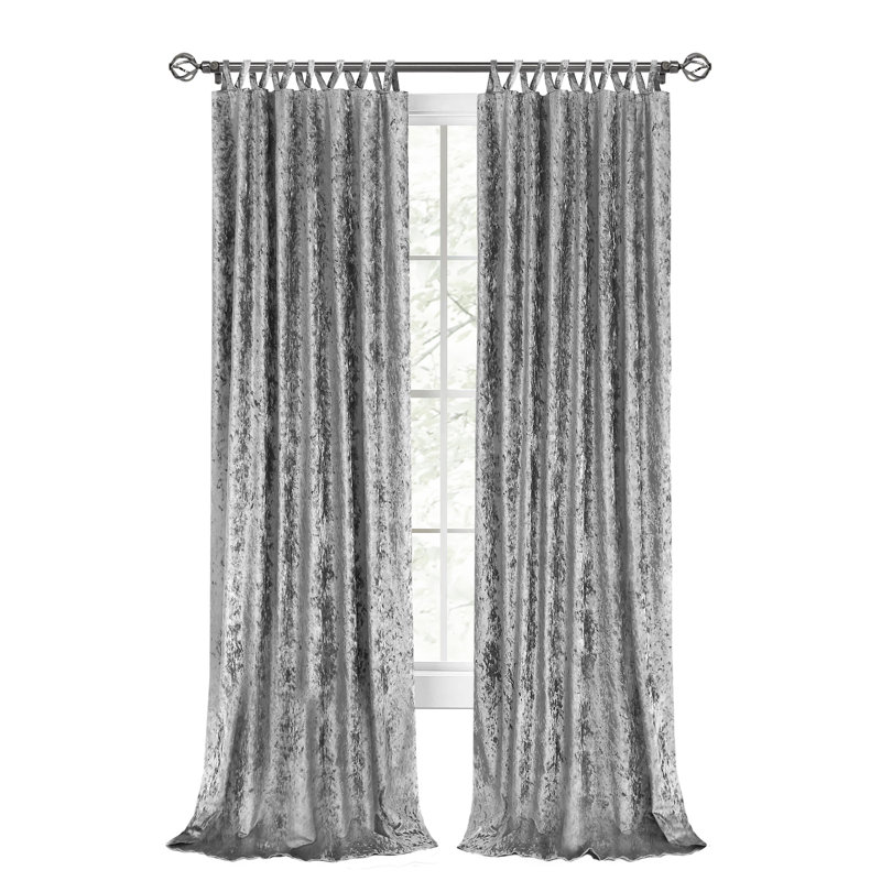 Vickers Semi Sheer Curtain Single Panel, 50" W x 63" L, Gray