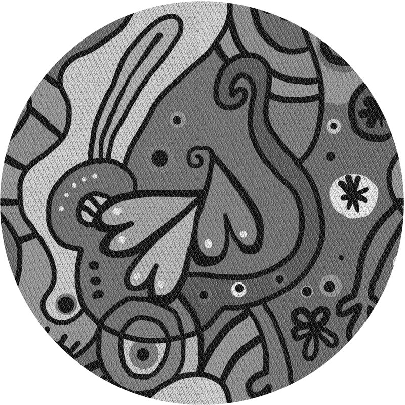 Abstract Indoor Rug, Round 7'