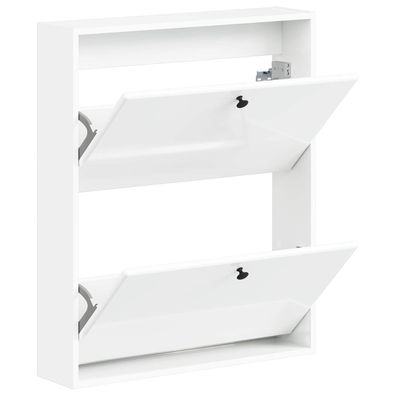 Shoe Storage, High Gloss White, 86 cm H x 71 cm W x 17 cm D