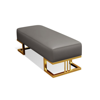Banc rembourré gris