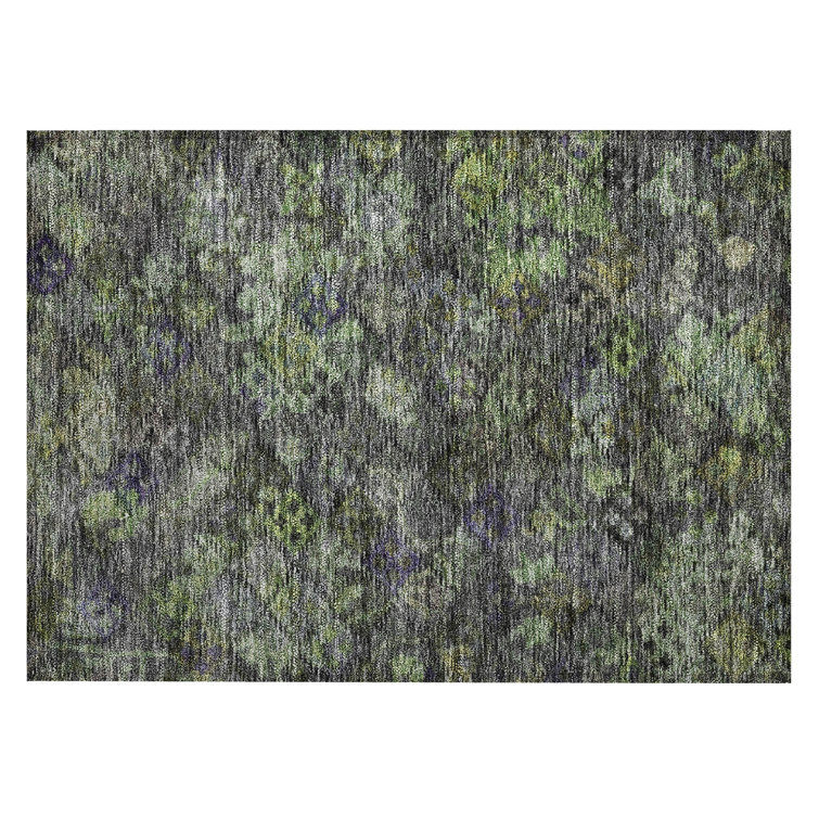 Machine Washable Indoor/Outdoor Chantille ACN1109 Green Rug