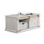 Table basse de salon de style rustique blanc antique 1 pièce avec tablettes ouvertes