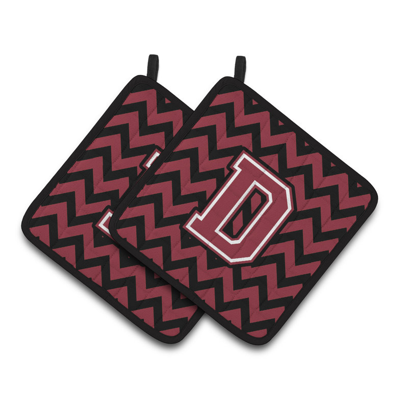 Poignée à chevrons, D, Grenat / noir