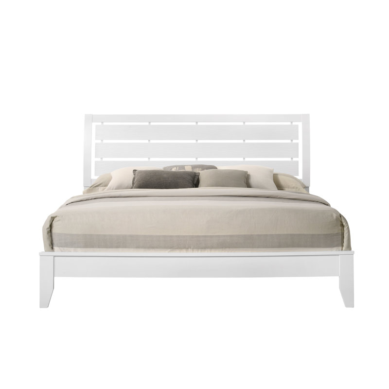 Evan White King Panel Bed