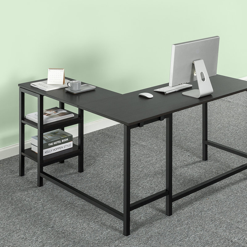 Ferrill L-Shaped Metal Base Writing Desk