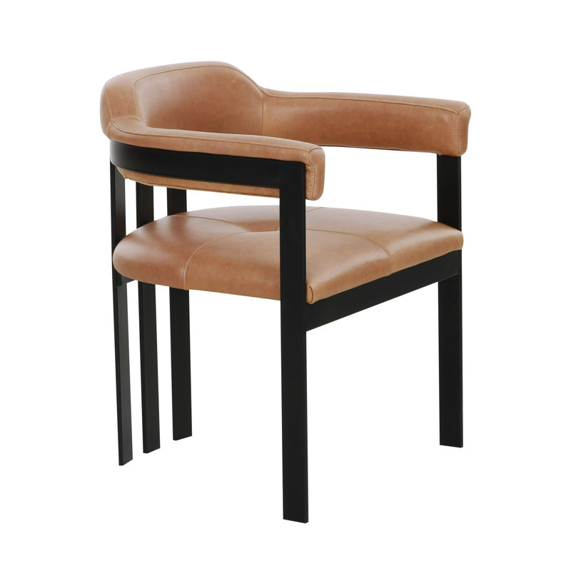 Chrystian 17'' H Genuine Leather Upholstered Armchair