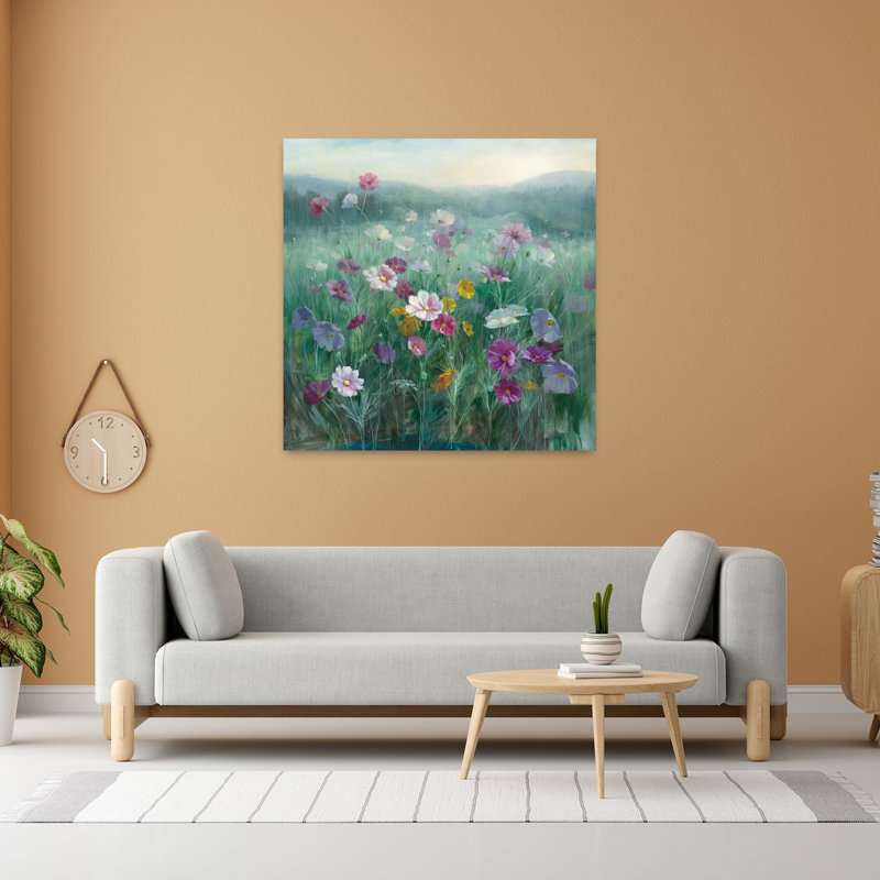 Cosmos contemporain à l'aube avec art cosmos bleu, H 48 po x l 48 po