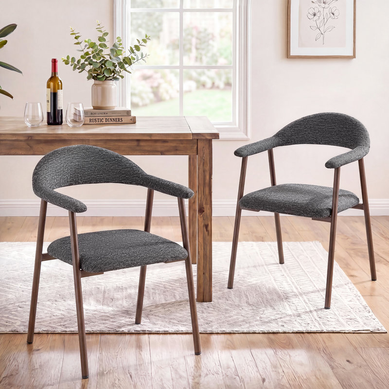   Modern Upholstered Kitchen Dining Chairs, 2, Gray