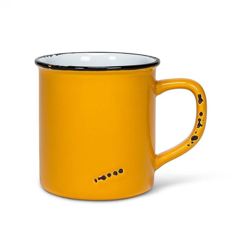Tasse en émail, Jaune foncé