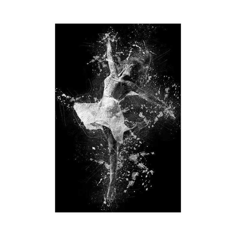 Impression sur toile tendue, "Dancing" par Marcel, H 12 po x l 8 po x P 0,75 po