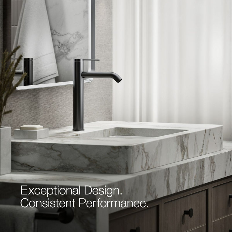 Components Single-Handle Bathroom Sink Faucet, Matte Black