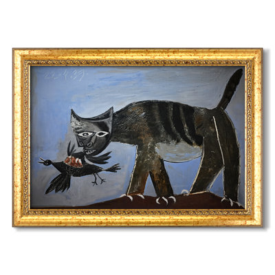 Chat qui attrape un oiseau (Chat saisissant un oiseau), 1939 - Pablo Picasso, reproduction d'art sur toile