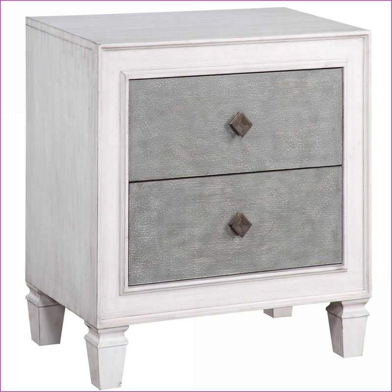 Table de chevet 2 tiroirs Rustic Gray