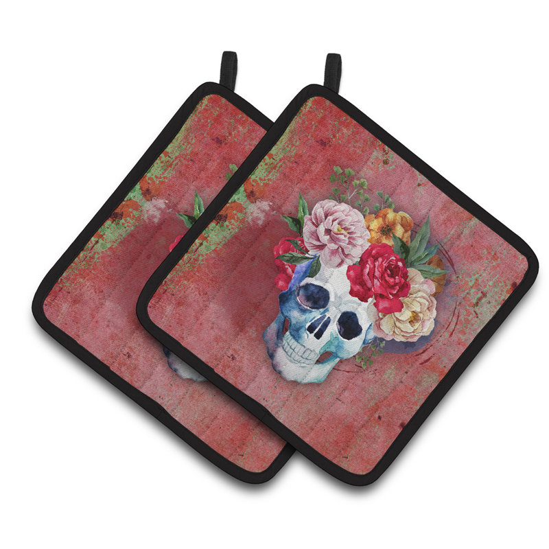 Cuisinier poignée de crâne caroline de la fête des fleurs mortes