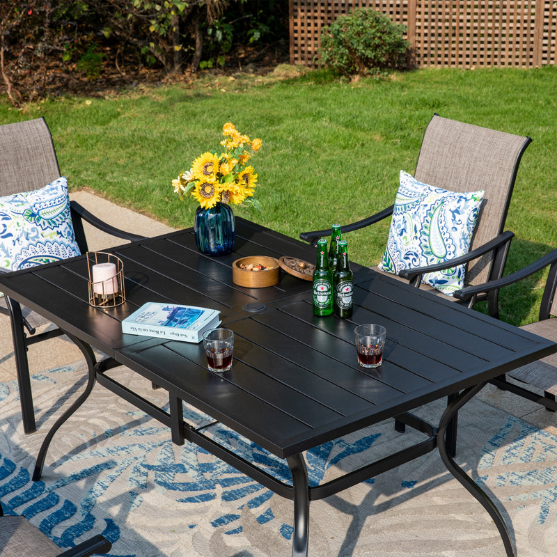 Sutiya 6-seat Patio Dining Set With Textile Chairs